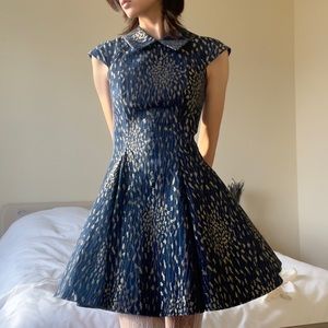 Chi Chi London Dress Navy Gold Size 2